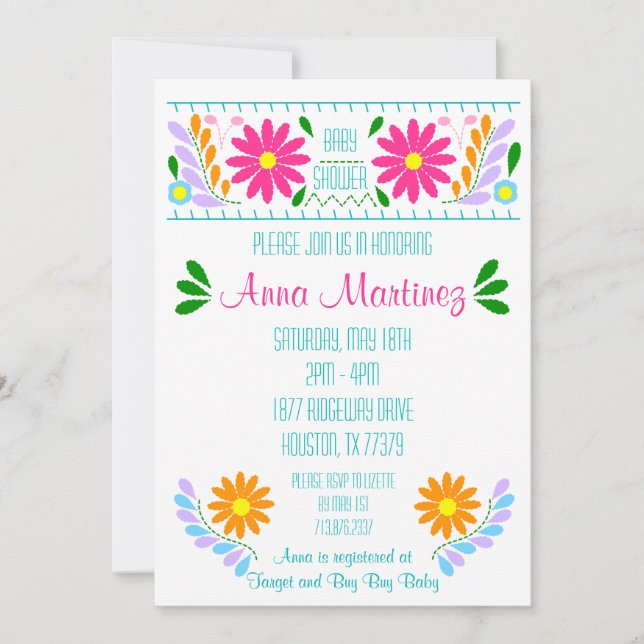 Invitation de fête d'emblèmes traditionnels mexica (Devant)