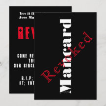 Invitation de fête d'enterrement de vie de garçon 