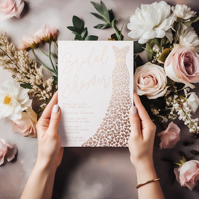 Invitation de Fête des mariées à huile Rose d'or r (Créateur téléchargé)