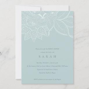 Invitation de Fête des mariées Bleu Bleu Paisley O