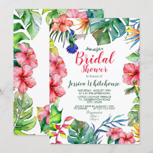 Invitation de Fête des mariées d'aquarelle florale
