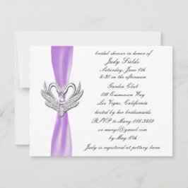 Invitation de Fête des mariées de cygnes en argent