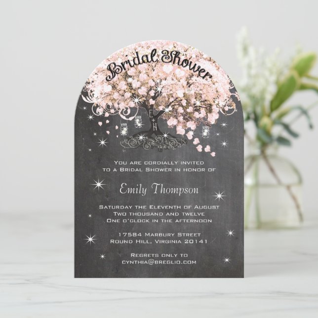 Invitation de Fête des mariées de feuille de coeur (Debout devant)