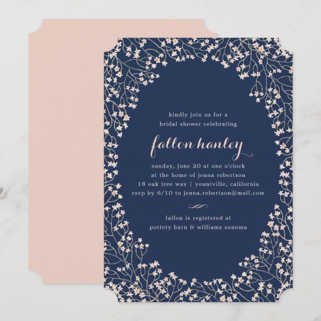 Invitation de Fête des mariées de la marine et du  (Devant / Derrière)