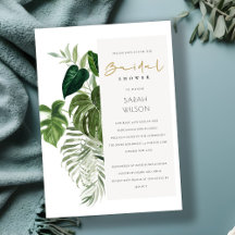 Invitation de Fête des mariées de palme de feuilla