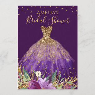 Invitation de Fête des mariées de robe d'améthyste