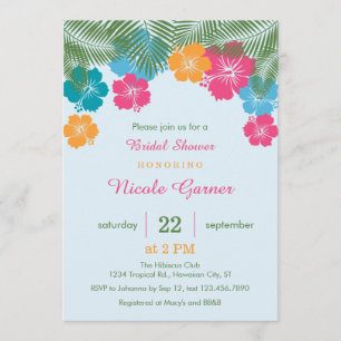 Invitation de Fête des mariées d'Hibiscus hawaïen 