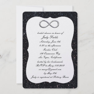 Invitation de Fête des mariées d'infinité argentée