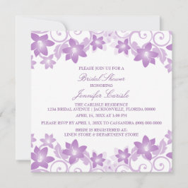 Invitation de Fête des mariées florale simple viol