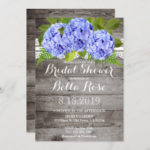 Invitation de Fête des mariées Rustic Lace Hydrang