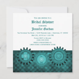 Invitation de Fête des mariées turquoise Steampunk
