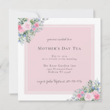 Invitation de fête des mères à l'aquarelle Rose Ro