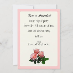 Invitation de fête - Dessin de rose