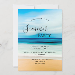Invitation de fête d'été plage mer