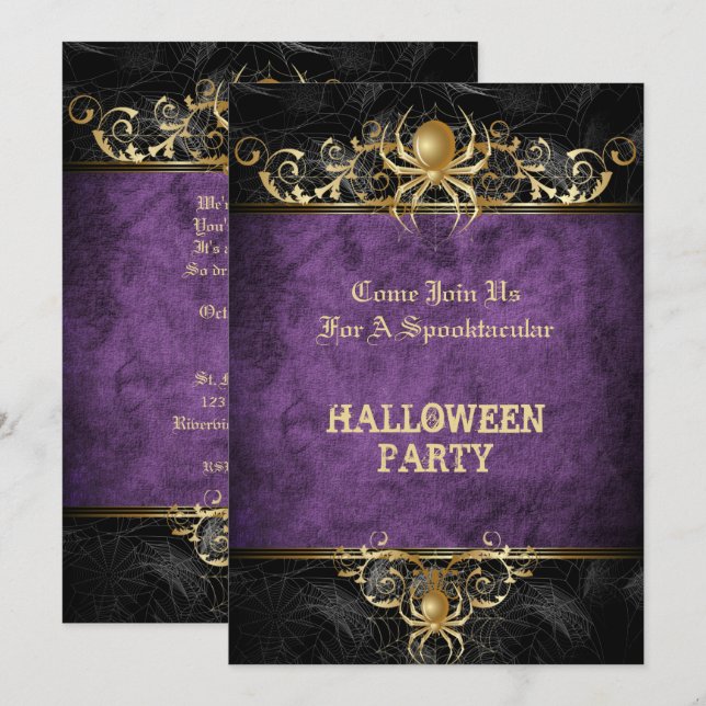 Invitation de fête d'Halloween (Devant / Derrière)