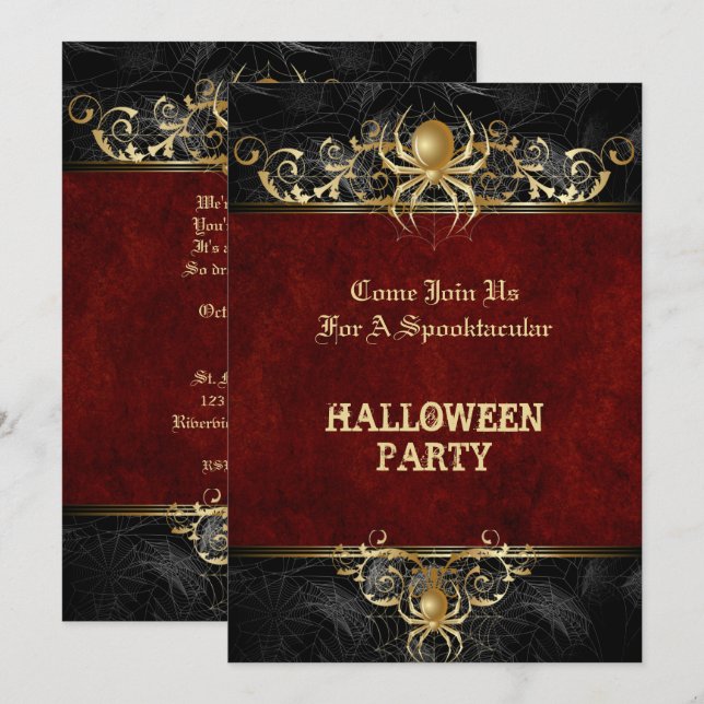 Invitation de fête d'Halloween (Devant / Derrière)