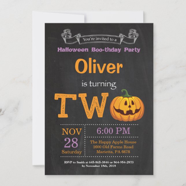 Invitation de fête d'Halloween 2e anniversaire (Devant)