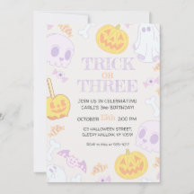 Invitation de fête d'Halloween 3e anniversaire