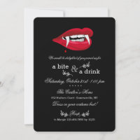 Invitation de fête d'Halloween à la bouche de vamp