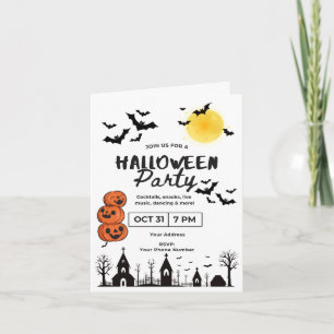 Invitation de fête d'Halloween amusante et Éffraya