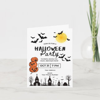 Invitation de fête d'Halloween amusante et Éffraya