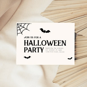 Invitation de fête d'Halloween avec chauves-souris
