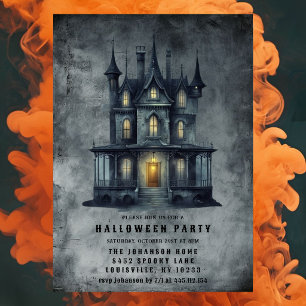 Invitation de fête d'Halloween dans un manoir vict