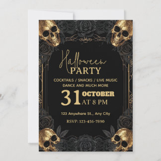 Invitation de fête d'Halloween de luxe - modifiabl