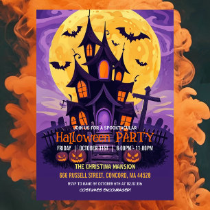 Invitation de fête d'Halloween de maison hantée vi