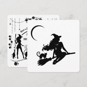 Invitation de fête d'Halloween de sorcière chic