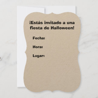 Invitation de fête d'Halloween Dinosaur Thème Espa