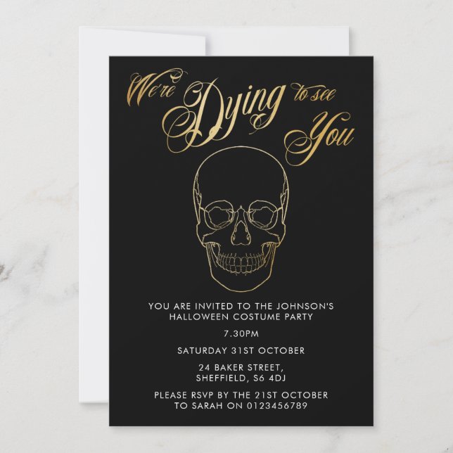 Invitation de fête d'Halloween - élégant invitatio (Devant)