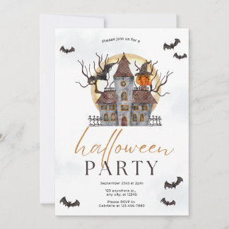 Invitation de fête d'Halloween en aquarelle