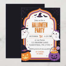 Invitation de fête d'Halloween encadrée avec citro