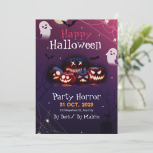Invitation de fête d'Halloween, fête d'horreur Hal