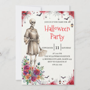 Invitation de fête d'Halloween homme squelette got