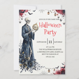 Invitation de fête d'Halloween homme squelette got
