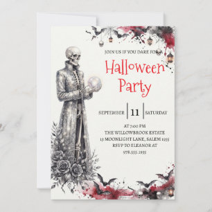 Invitation de fête d'Halloween homme squelette got