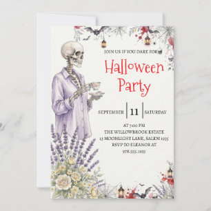 Invitation de fête d'Halloween homme squelette got