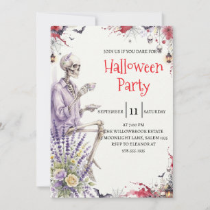 Invitation de fête d'Halloween homme squelette got