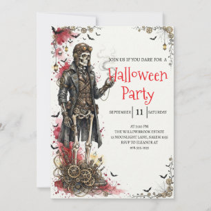 Invitation de fête d'Halloween homme squelette got