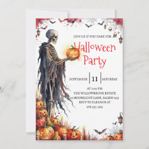 Invitation de fête d'Halloween homme squelette got