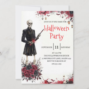 Invitation de fête d'Halloween homme squelette got
