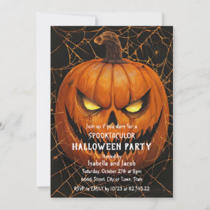 Invitation de fête d'Halloween Jack O Lantern Épou
