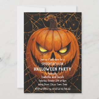 Invitation de fête d'Halloween Jack O Lantern Épou