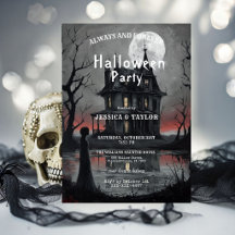 Invitation de fête d'Halloween Maison Hantée Gothi