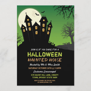 Invitation de fête d'Halloween Maison hantée Horre