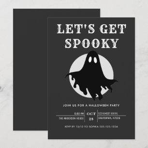 Invitation de fête d'Halloween Moderne Chic Effray