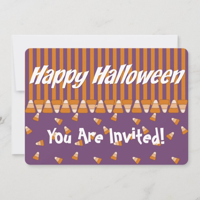 Invitation de fête d'Halloween pour enfants Corn b (Devant)