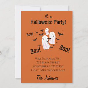 Invitation de fête d'Halloween pour enfants fantôm